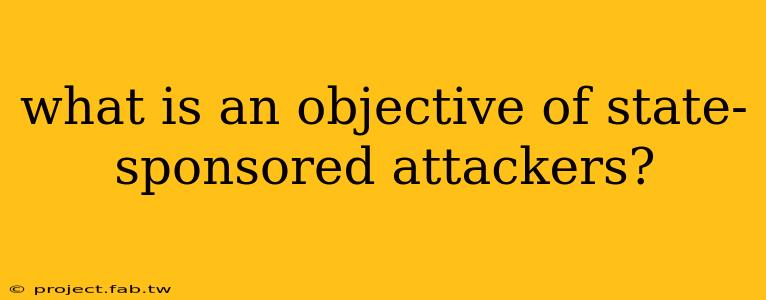 what is an objective of state-sponsored attackers?