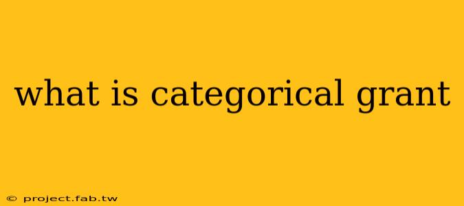 what is categorical grant