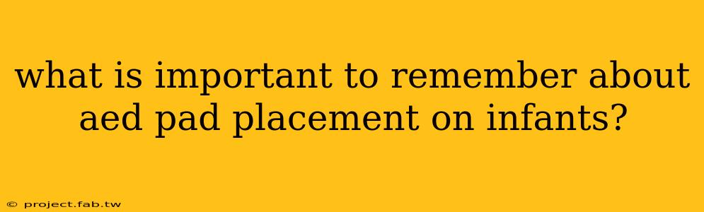 what is important to remember about aed pad placement on infants?