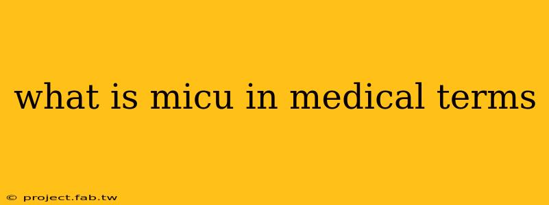 what is micu in medical terms