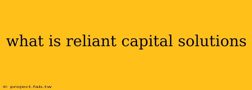 what is reliant capital solutions