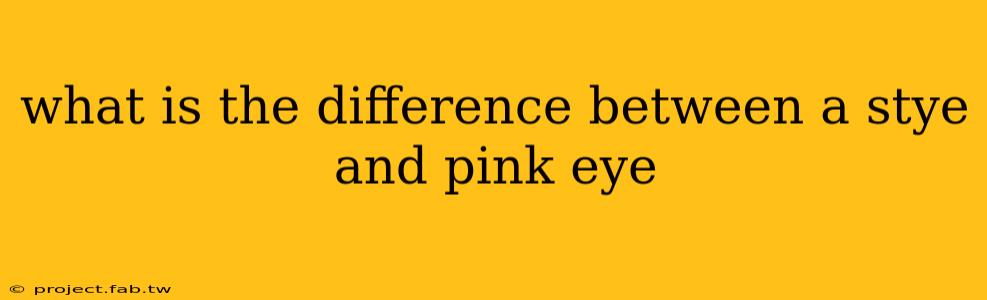 what is the difference between a stye and pink eye