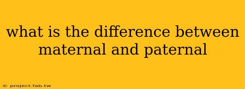 what is the difference between maternal and paternal