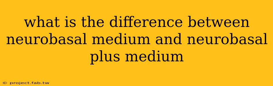 what is the difference between neurobasal medium and neurobasal plus medium