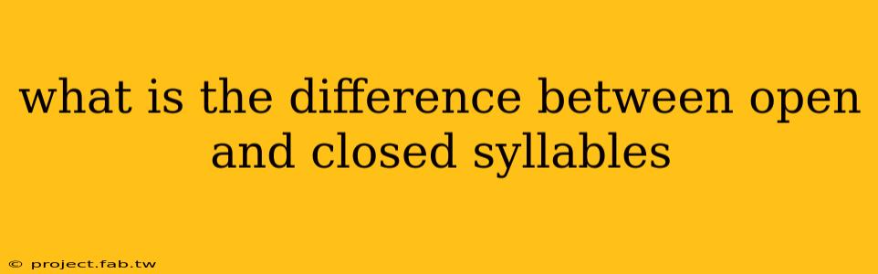 what is the difference between open and closed syllables