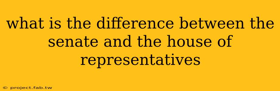 what is the difference between the senate and the house of representatives