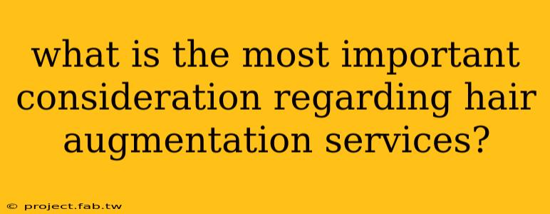 what is the most important consideration regarding hair augmentation services?