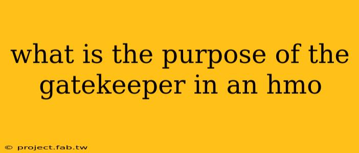 what is the purpose of the gatekeeper in an hmo