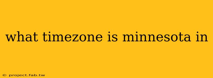 what timezone is minnesota in