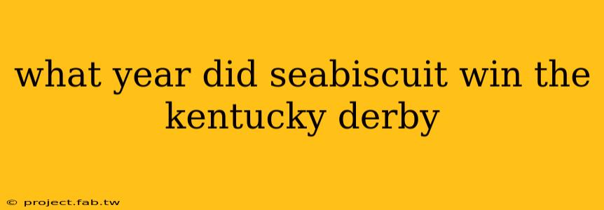 what year did seabiscuit win the kentucky derby