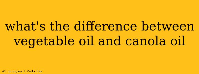 what's the difference between vegetable oil and canola oil