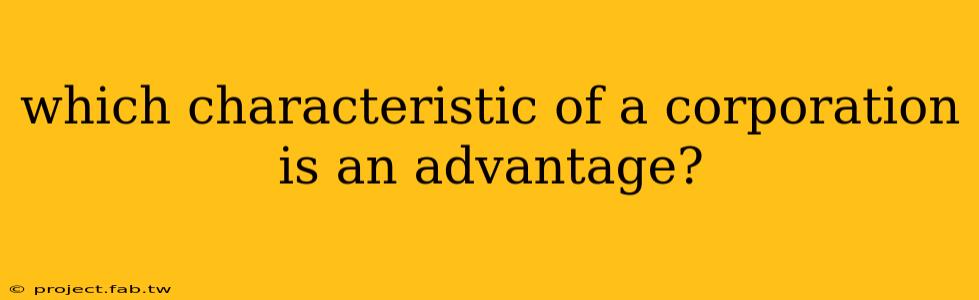 which characteristic of a corporation is an advantage?