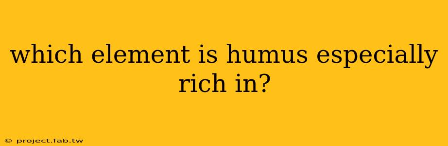 which element is humus especially rich in?