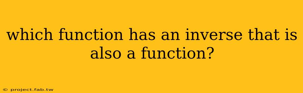 which function has an inverse that is also a function?