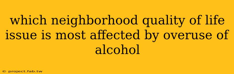 which neighborhood quality of life issue is most affected by overuse of alcohol