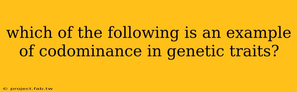 which of the following is an example of codominance in genetic traits?