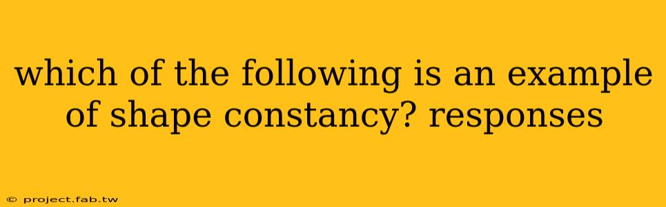 which of the following is an example of shape constancy? responses