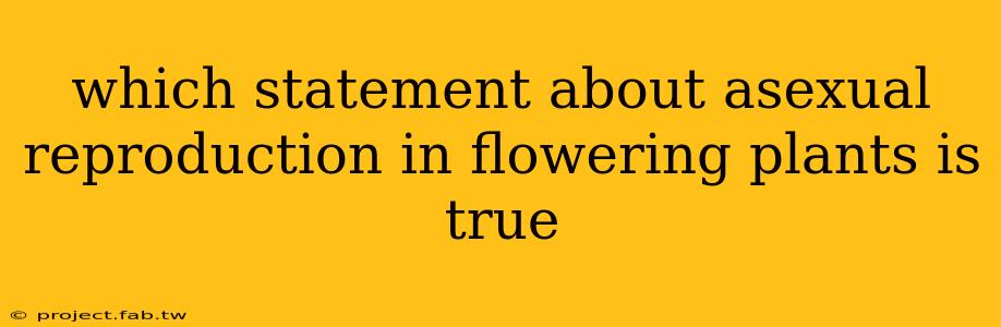 which statement about asexual reproduction in flowering plants is true