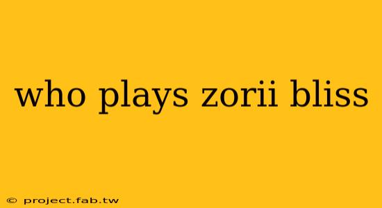 who plays zorii bliss