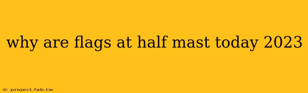 why are flags at half mast today 2023